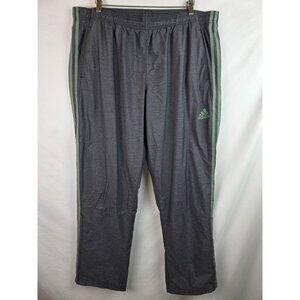 Adidas Mens Pant Size 2XL Gray Windbreaker Track Pants Elastic Waist 3 Stripes